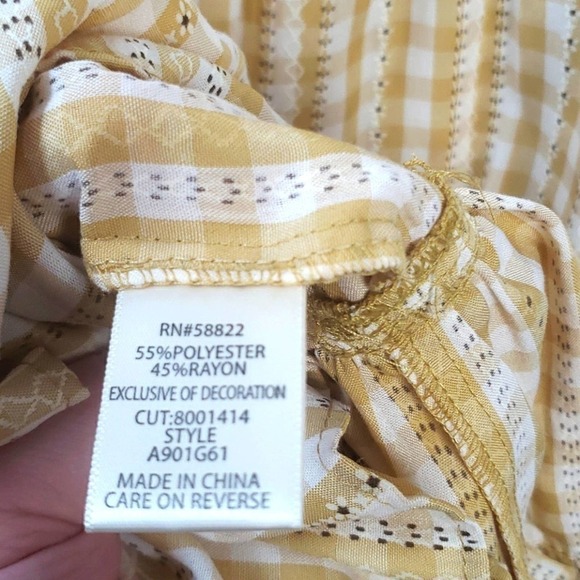 NEW! MAX STUDIO Gingham Puff Sleeve Peasant Dress L - Picture 7 of 8